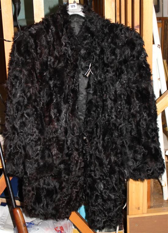 Black fur coat